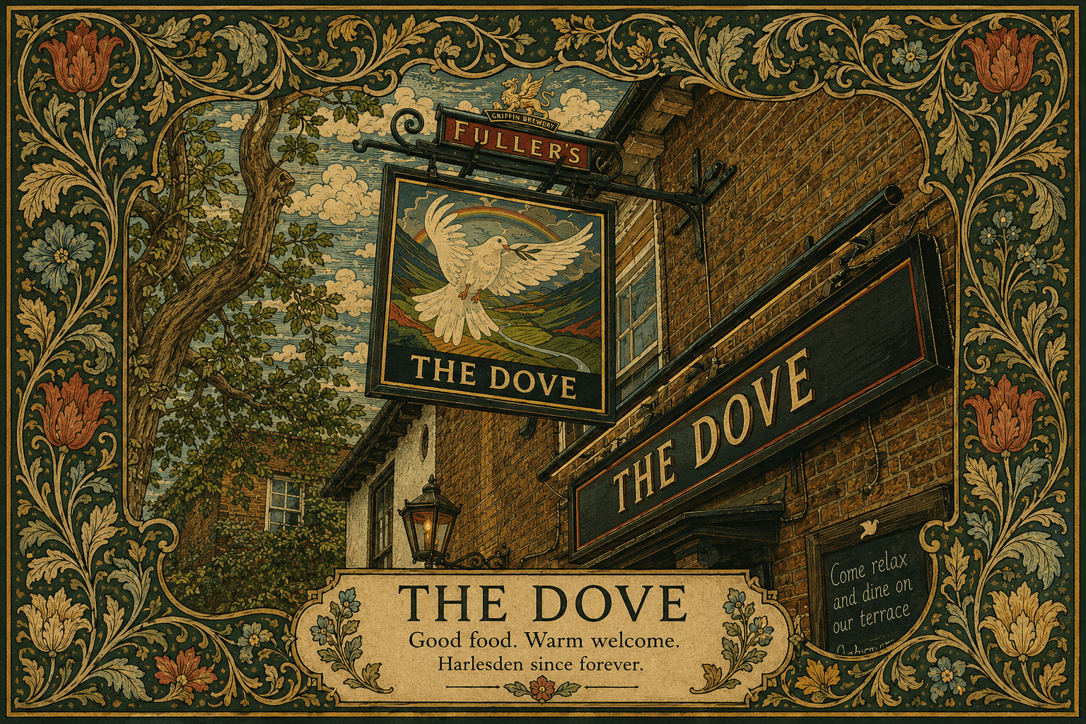The Dove — William Morris style portrait